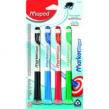 Pack de 4 Feutres pour ardoise Ventouseblist - Maped