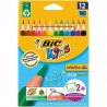 Pochette 12 Gros crayons de couleurs Triangle Bic Kids Evolution
