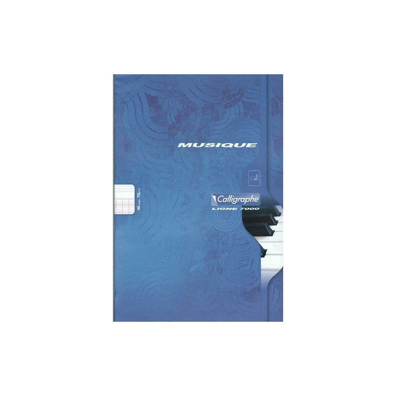 Cahier de Musique Calligraphe 48 pages - A4 - 70g - Piqué - Grands Carreaux
