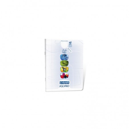 Cahier TP Polypro Calligraphe 64p - 17x22 - Transparent 90g - Piqué - Grands Carreaux