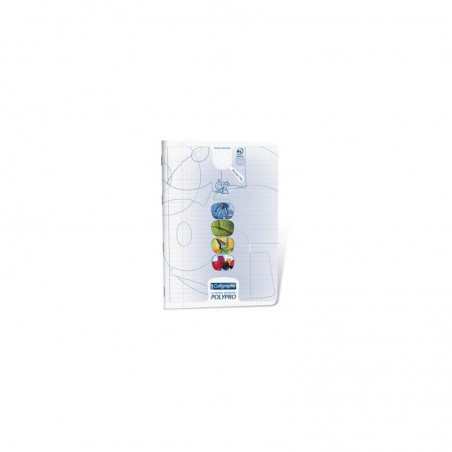 Cahier TP Polypro Calligraphe 96p - A4 - Transparent 90g - Piqué - Grands Carreaux