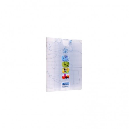 Cahier TP Polypro Calligraphe 96p - 24*32 - Transparent - 90g - Piqué - Grands Carreaux