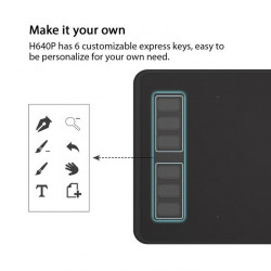 tablettes graphique numériques HUION H640P 5080LPI Professional