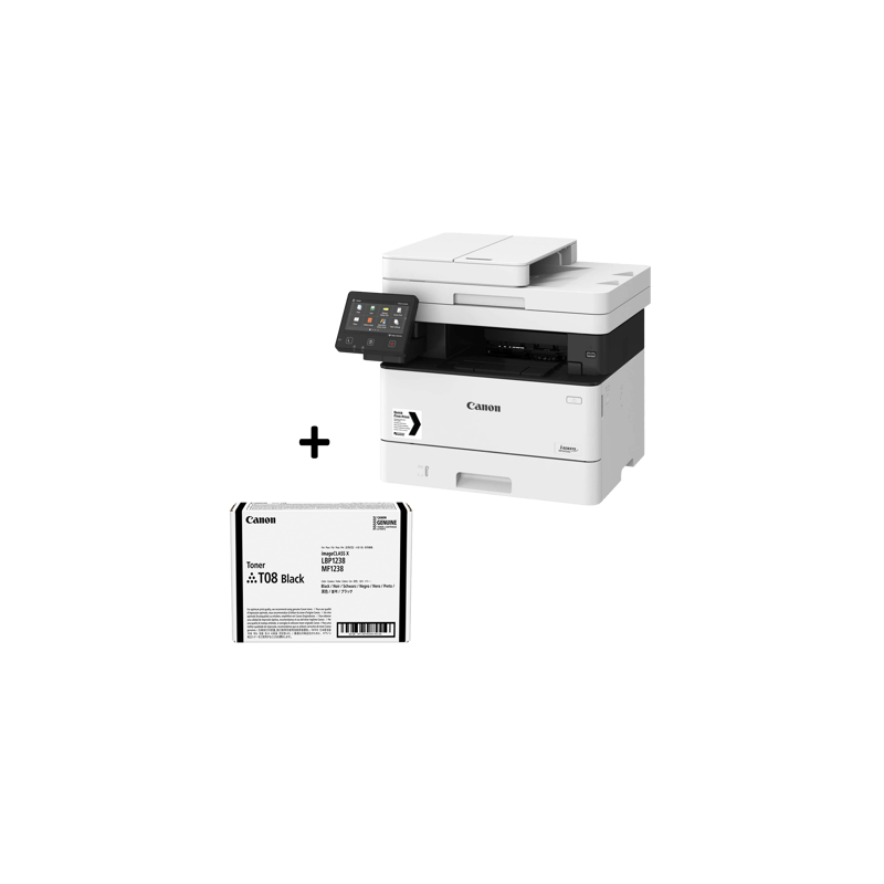 Canon Laser Copieur i-SENSYS X 1238i MFP 3en1 Wifi Mono A4 R/V 38 B&WPPM 12M+CANON Toner T08 Black