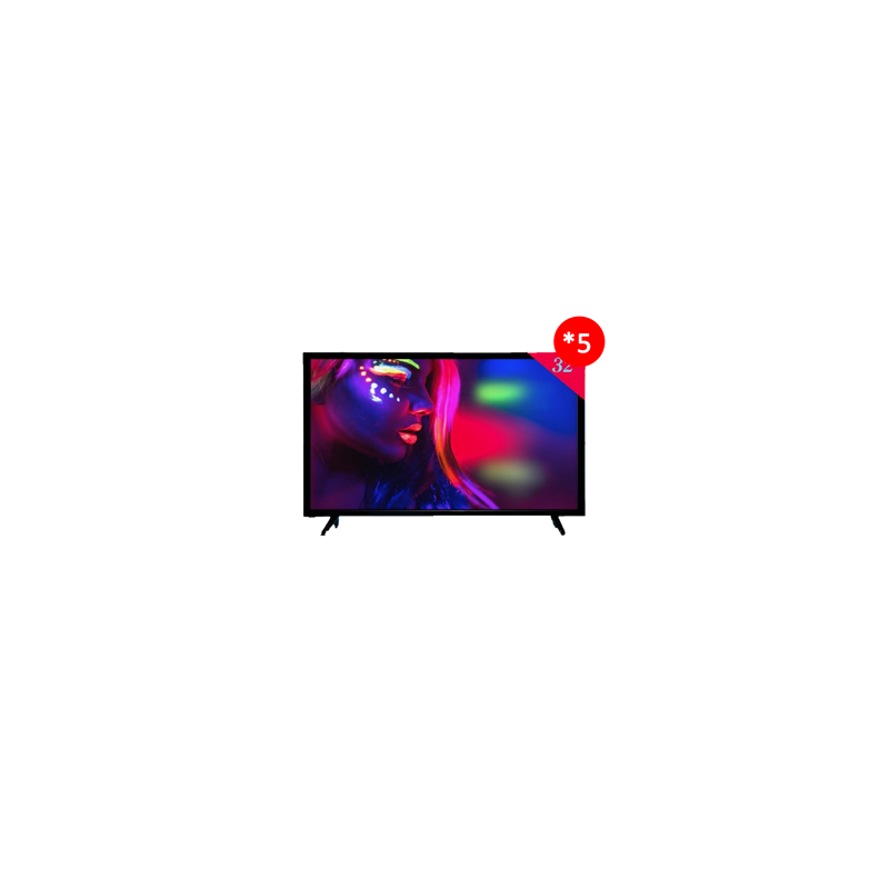 Promo 5 TV ITEL S3250 32" LED HD 60Hz resolution 1366*7668 2 HDMI garantie 1an+BA 200Dhs Offert