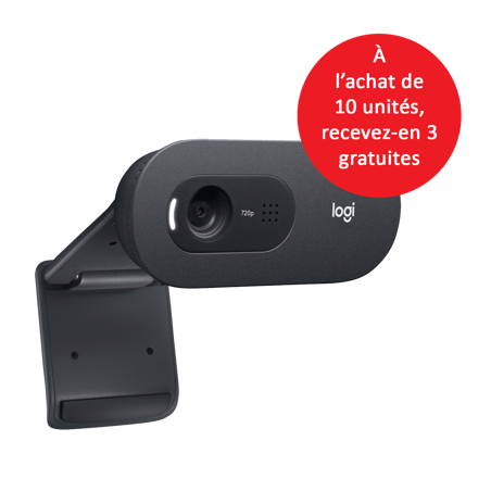 A l'achat de 10 unités de la Webcam Logitech C505e, recevez 3 autres gratuitement