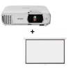 EPSON VIDEO PROJECTRU EH-TW750 3LCD-FULL HD 3400 LUMENS+Oray Ecran Mural CINEFLEX 180X180