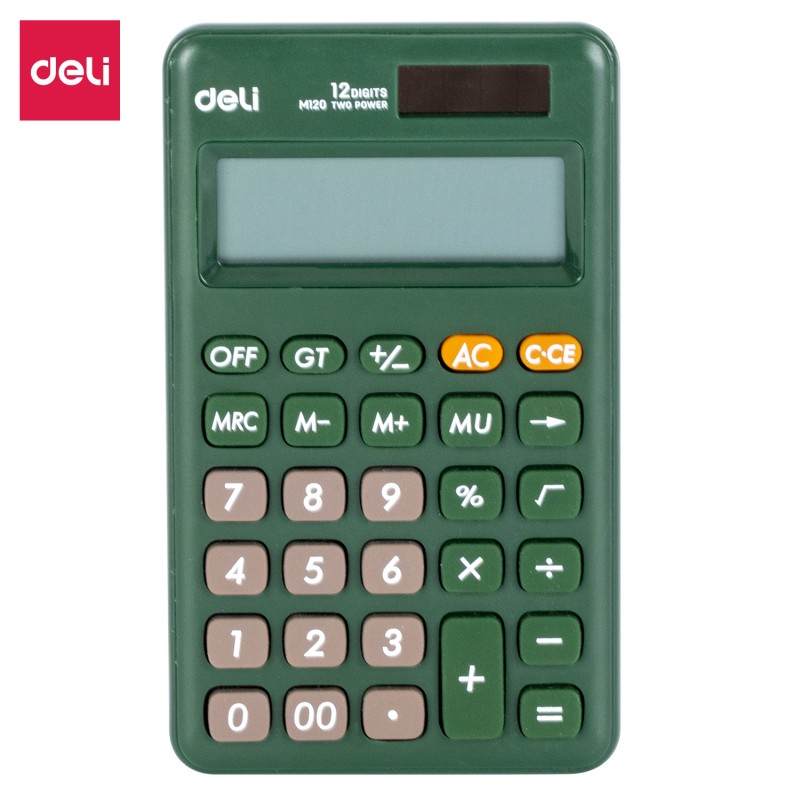 Calculatrice portative Deli-EM120 VERT