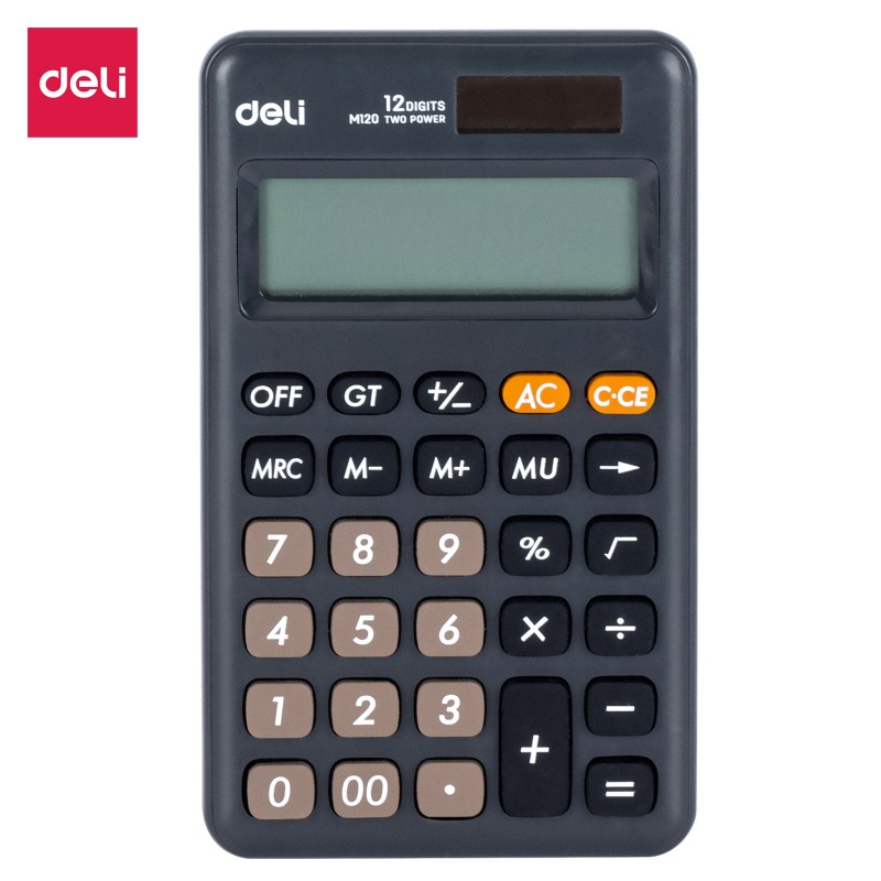 Calculatrice portative Deli-EM120 GRIS