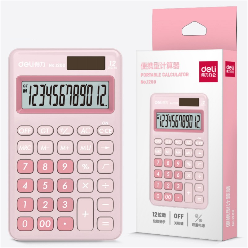 Calculatrice de bureau Deli-1200 ROSE