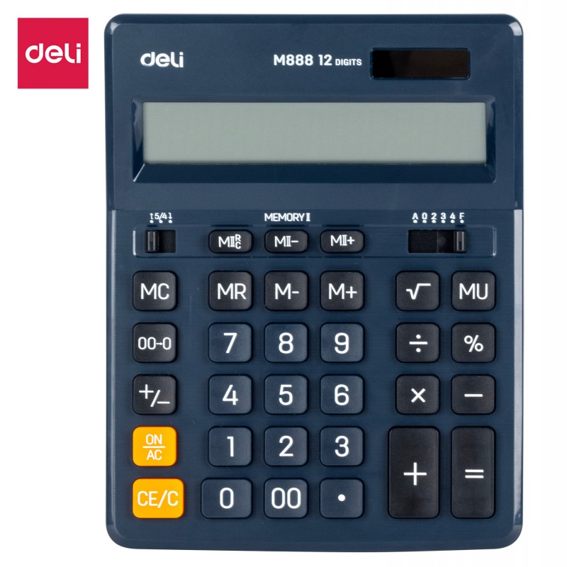 Calculatrice à double mémoire Deli-EM888F BLEU