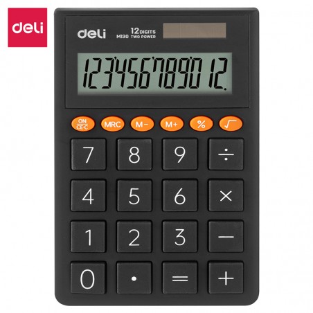 Calculatrice portative Deli-EM130 GRIS
