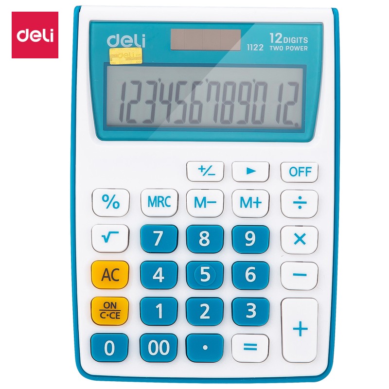 Calculatrice portative Deli-E1122 BLEU