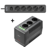 APC Line-R 600VA + APC Essential SurgeArrest 5 Outlet Black230V Germany