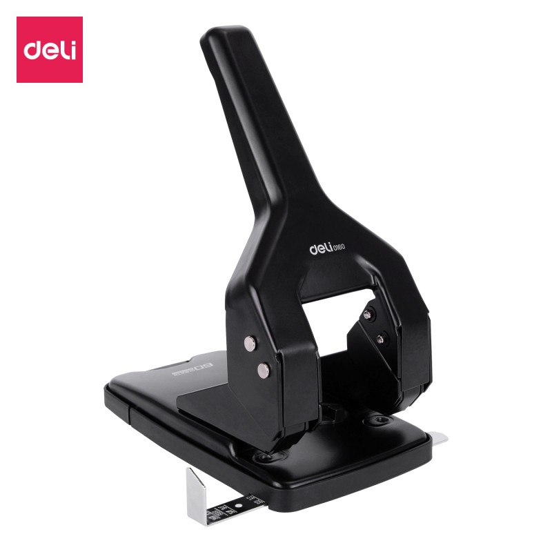 Perforateur DELI Réf. E0160 Noir - Perforatrice de Bureau 2 Trous - Pratique et Robuste | Maroc