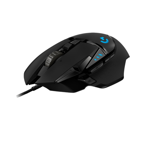 LOGITECH G502 Corded Gaming Mouse - HERO - BLACK - USB - EWR2