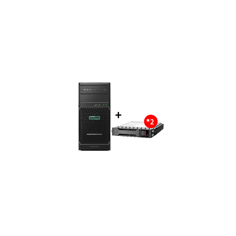 HPE ML30G10+ 8SFF P44722-421 E-2314 16GB VR-SW 2x1GbE 500W 3-1-1 + 2x1TB P28610-B21