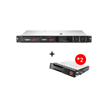 HPE DL20G10+ 2LFF-NHP E-2314 8GB VR-SW 2x1GbE 290W 3-3-3 + 2x1TB 843266-B21