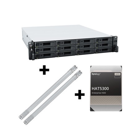 Promo SYNOLOGY RackStation RS2421plus 36M+4 Disques dur Synology 4TB SATA 3,5''+Rail kit RKS-02