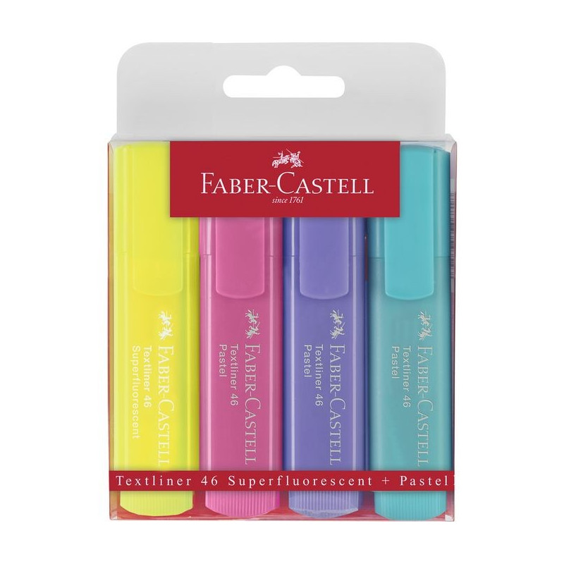 Set de 4 Surligneurs Pastel Faber-Castell - Stabilo Style Couleurs Douces Bureau & École | Maroc