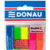 Lot de 12 Pochettes de 125 Index marques-pages DONAU 12x45 mm (5 Coul Fluo)