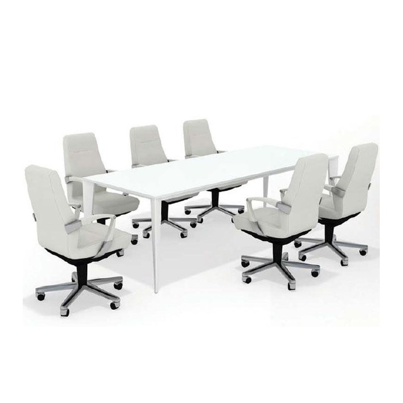 Table de réunion EXEN en bois 180x90 cm 4 coloris au choix