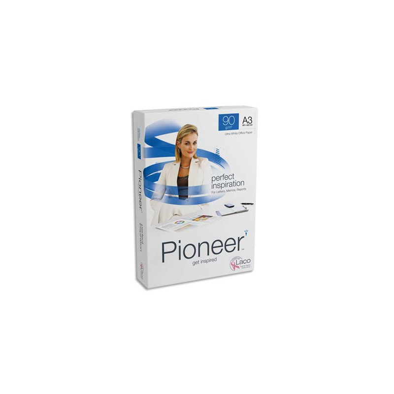 Lot de 5 Ramettes de papier blanc Pioneer A3 90g/m² 500 feuilles