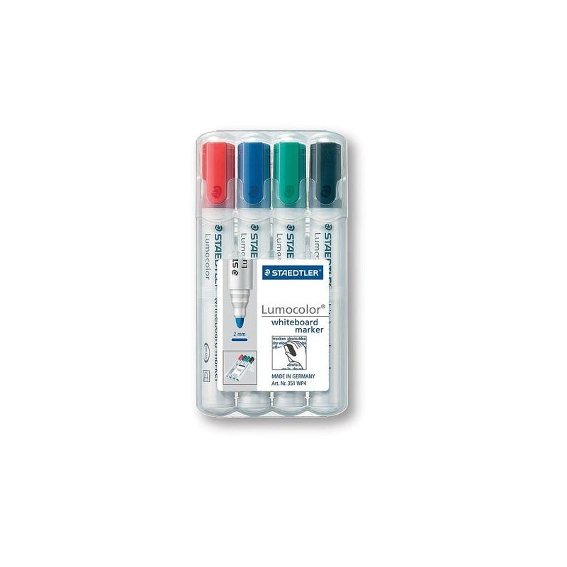 Boite de 10 Marqueurs pour tableaux blancs Lumocolor STAEDTLER Pointe biseautée Col au choix