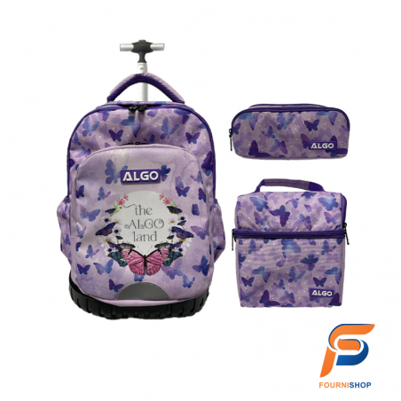 Cartable Scolaire Maroc Meilleure Qualité Trolley Algoland 3 Pièces Algo 17”