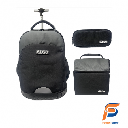 Cartable Scolaire Maroc Meilleure Qualité Trolley Black Jet 3 Pièces Algo 17”
