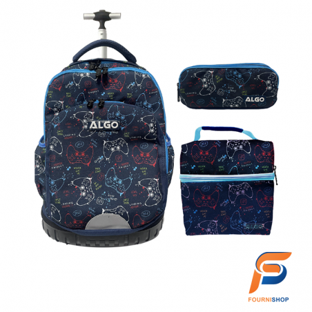 Cartable Scolaire Maroc Meilleure Qualité Trolley Gaming 3 Pièces Algo 17