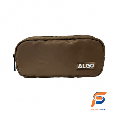 Trousse scolaire au Maroc de meilleure qualité : Trousse Satin 2 compartiments Brown Algo