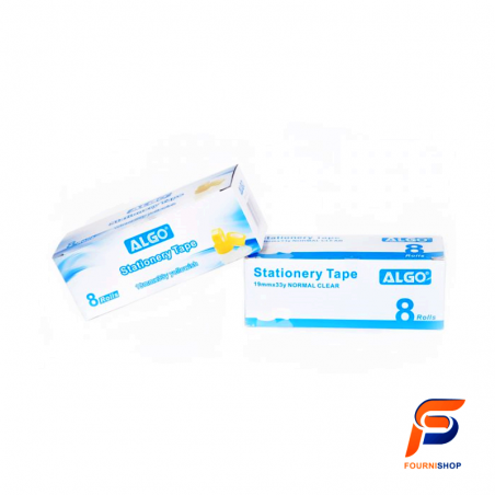 BOITE DE 8 RUBANS ADHESIFS 19mm x 33y TRANSPARENT ALGO