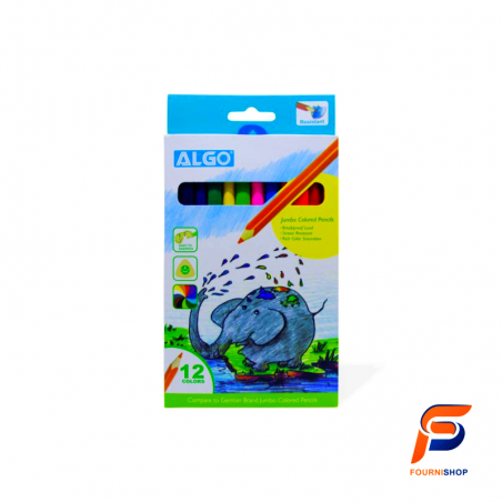 12 crayons de couleur MAXI triangulaire