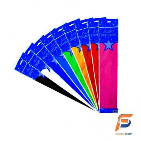 papier Crépon 2×0,50m multi couleurs algo
