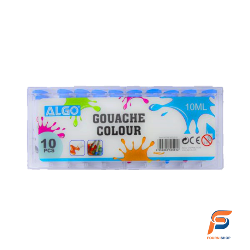 Pack de 10 tubes de gouache 10 ML algo