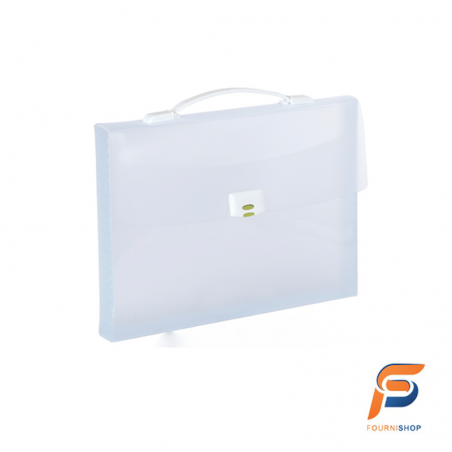 VALISETTE EN PLASTIQUE 4.5 CM AVEC FERMOIR BLANC