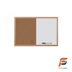 Tableau Mixte Liège & Blanc Magnétique 60×90 cm Cadre Bois Bi-Office - Tableau Multifonction Bureau & Maison | Maroc