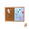 Tableau Blanc & Liège 90×60 cm - Babillard Bois Hybride Décoratif et Pratique | Maroc
