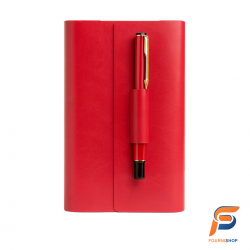 Carnet en Cuir Rouge avec...