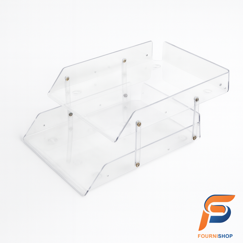 Corbeille à Courrier XO-7600 en Plastique Transparent – Solide, Empilable et Pratique | Maroc