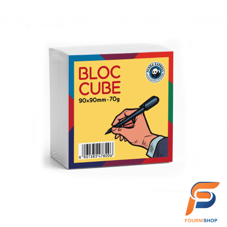 Bloc Cube 90×90 mm – 70 g - Feuilles Blanches Pratiques et Épaisses|Maroc