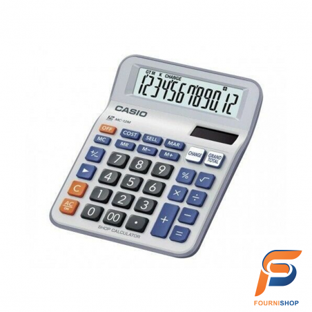 Calculatrice de Bureau Casio DF-120FM –Grand Écran 12 Chiffres, Double Alimentation et Fonctions Financières | Maroc