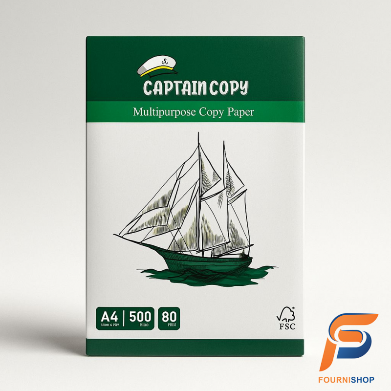 Ramette Papier A4 80g CAPTAN COPY – Papier Blanc Haute Qualité pour Impression et Photocopie |Maroc