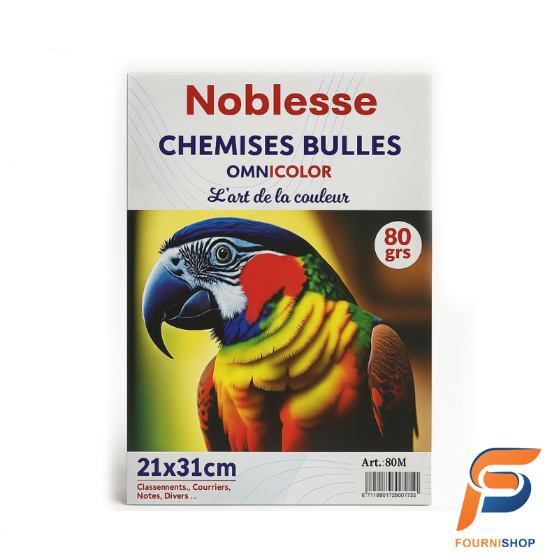 Chemise à Bulles Noblesse Omnicolor 21 x 31 cm – 80 g/m² - Solide, Colorée et Idéale pour le Classement | Maroc