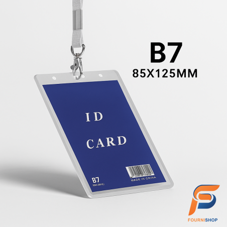 Badge B7 Format 85×125 mm STRONG PACK – Transparent, Résistant et Professionnel |Maroc