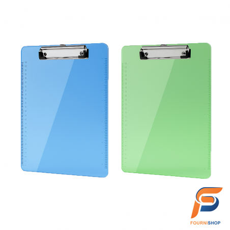 Porte-Bloc A4 en Plastique Translucide – 3 Couleurs Assorties - Léger, Résistant et Pratique |Maroc