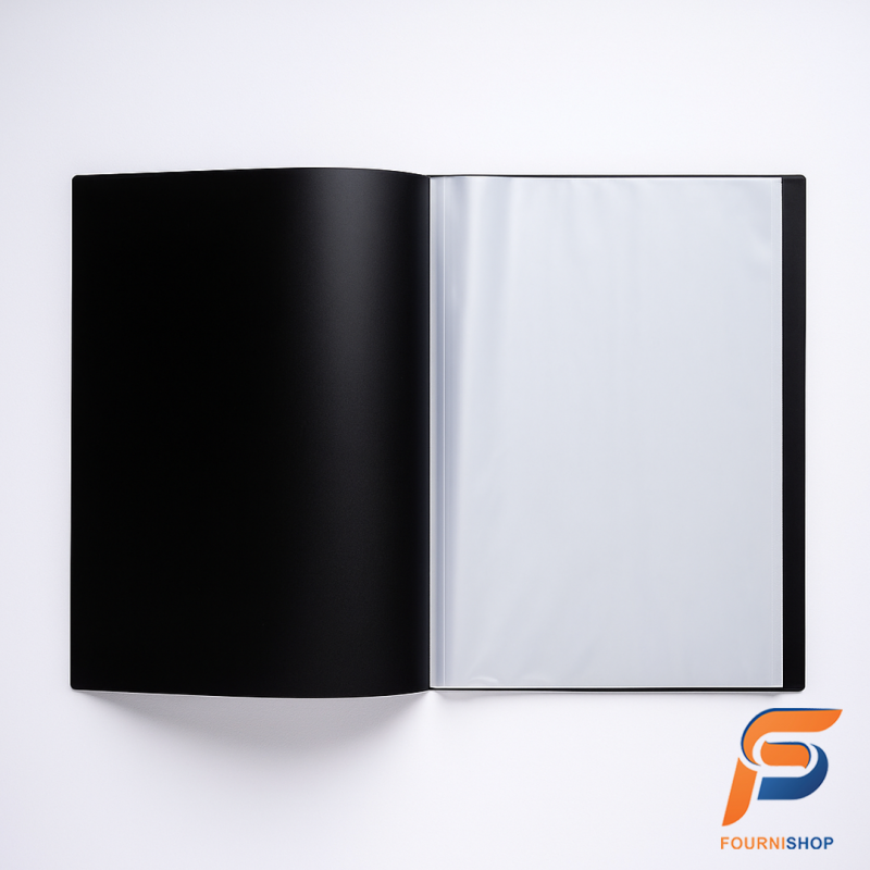 Lot de 5 Porte-Vues A3 Personnalisable 60 Vues Noir ALGO – Grand Format, Élégant et Résistant |Maroc