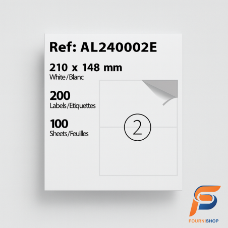 Paquet 200 Étiquettes Autocollantes – Format 210×148 mm (100 Feuilles A4) - Compatibles Laser & Jet d’Encre |Maroc