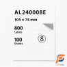 Paquet 800 Étiquettes Autocollantes – Format 105×74 mm (100 Feuilles A4) - Compatibles Laser & Jet d’Encre | Maroc